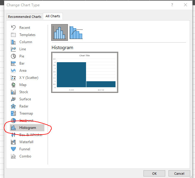 The histogram option has dissapear from plots - Microsoft Q&A