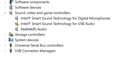 Issues with Intel Smart Sound Technology for USB Audio - Microsoft Q&A