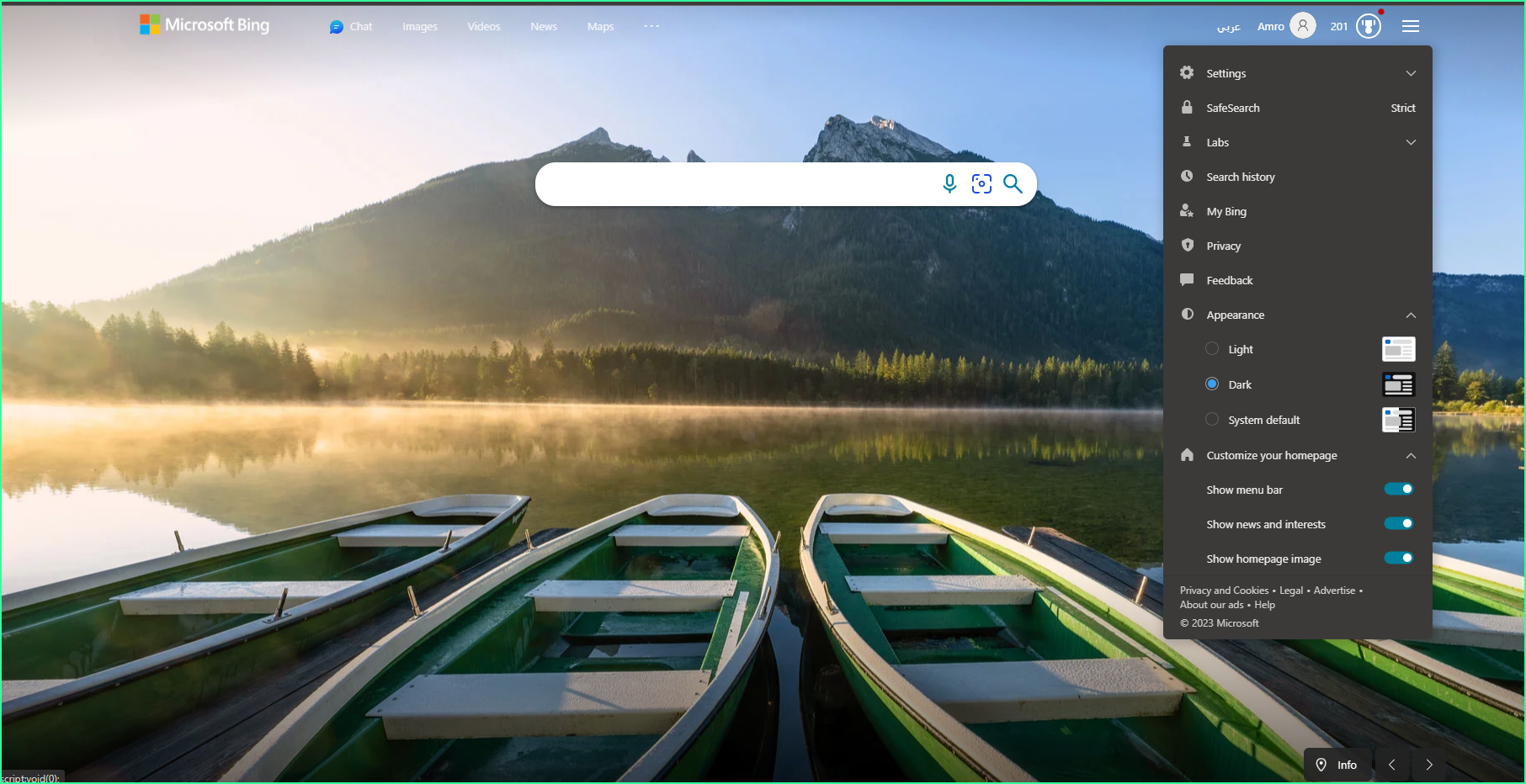 how do i change the background on bing? - Microsoft Q&A
