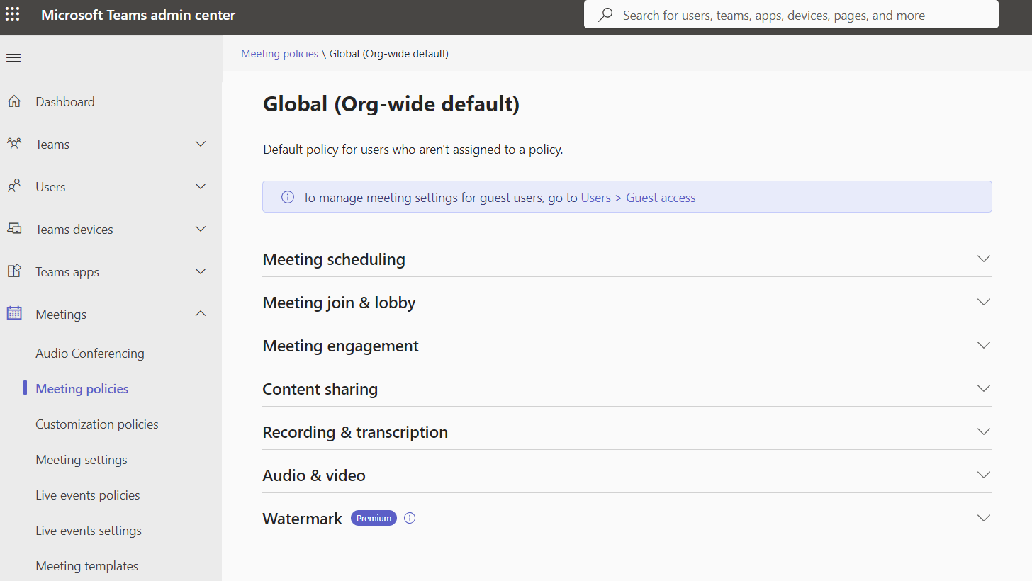 Set as default for all users' calendars to be shared with all users ...