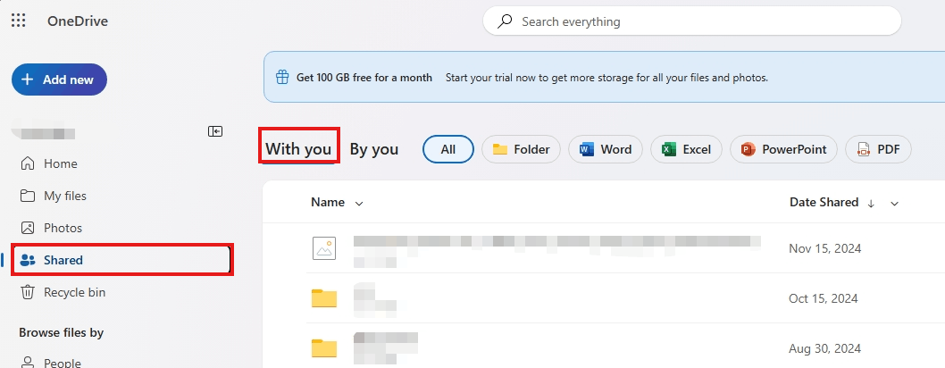 why are shared files missing on onedrive are not shown on family ...