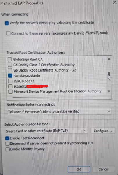 802.1x Credentials - Microsoft Q&A