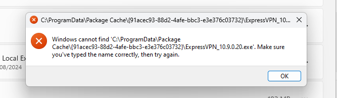I am getting constant error messages trying and failing to uninstall ...