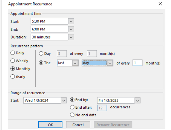 Uploading different processing dates on Calendar - Microsoft Q&A