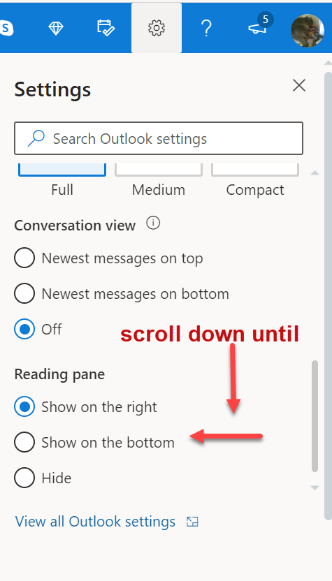 Toggle reading pane - Microsoft Q&A