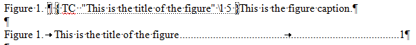 Make figure title appear in table of figures, but not in caption ...