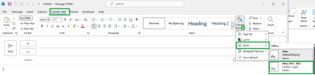 Outlook font keeps defaulting to Arial, 11, after I restart the program ...