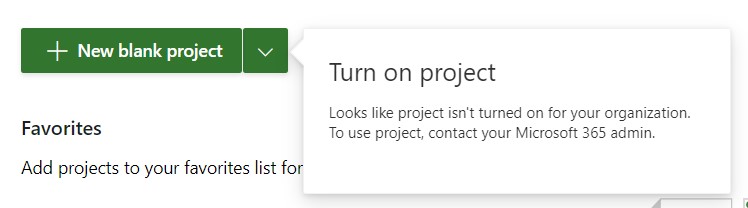Cannot create New Microsoft Project Online - Microsoft Q&A