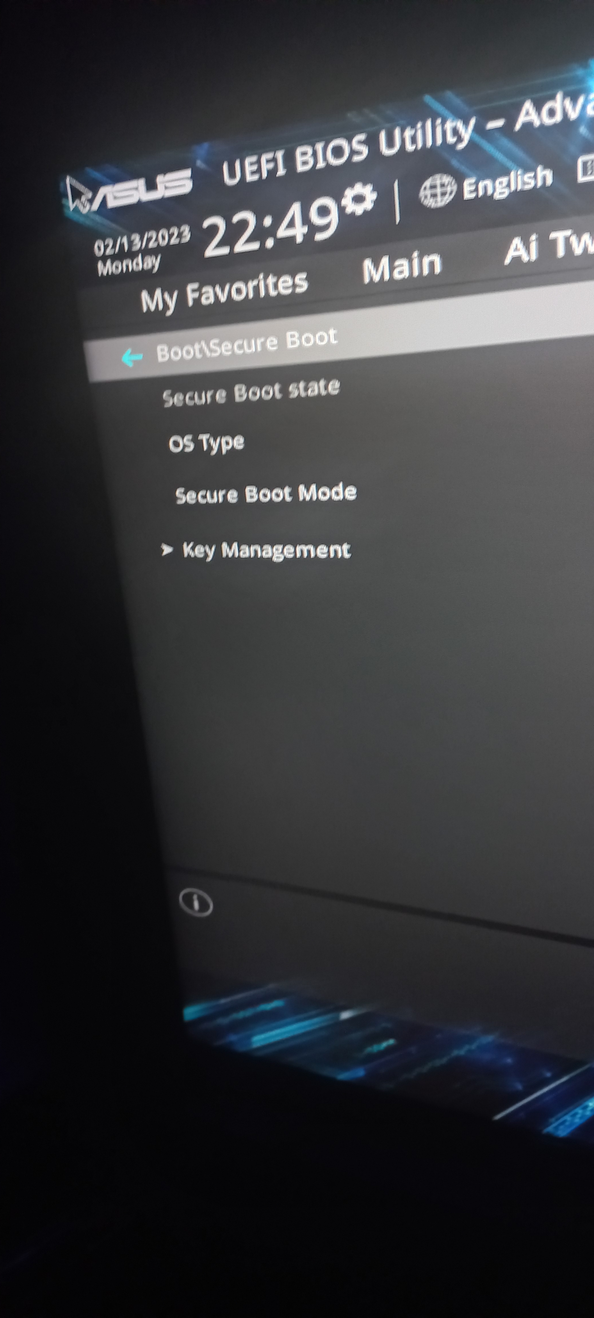 I can't enable secure boot. There's no option to do it - Microsoft Q&A