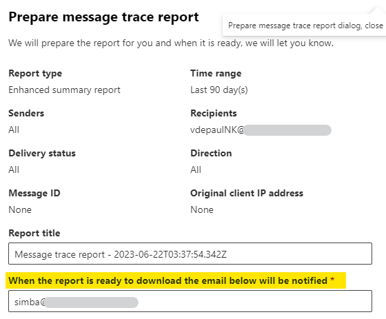Error executing request. Invalid notification address or notification ...