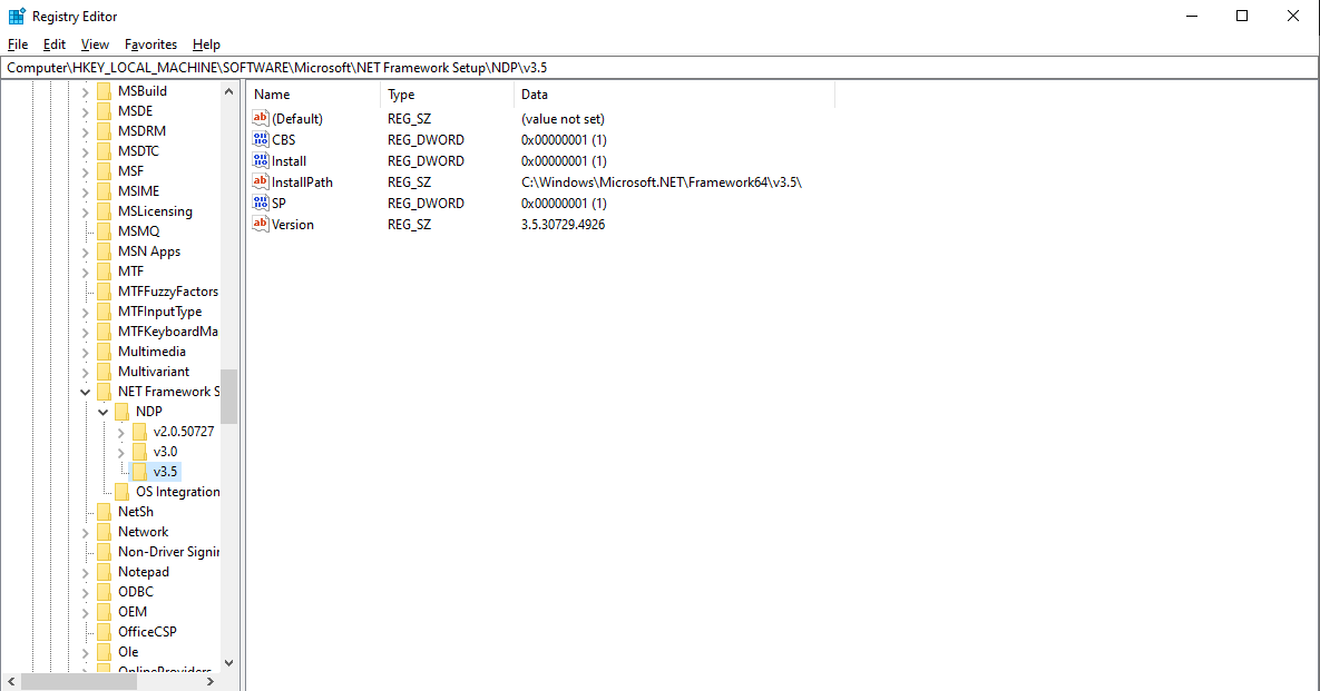 net framework error v4, net framework v4 not registered on regedit ...