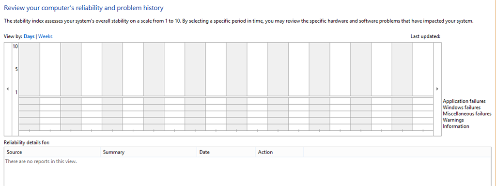 Reliability Monitor not updating - Microsoft Q&A