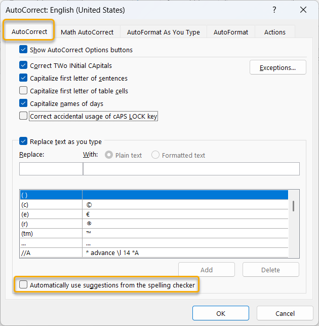 [Article] AutoCorrect As You Type and AutoCorrect Options dialogs ...