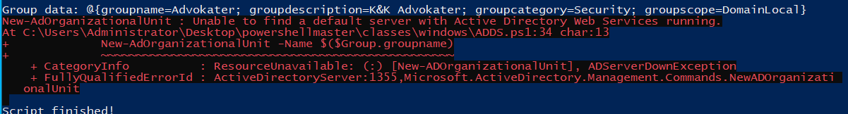 Install-ADDSForest and create New-AdOrganizationalUnit without restart ...