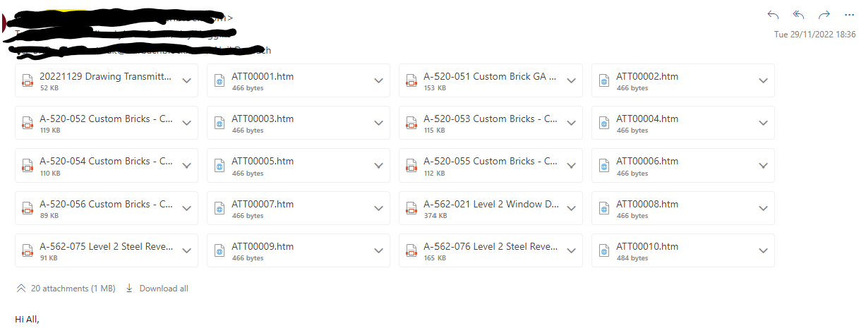 Outlook converting email body and attachments to html attachments ...