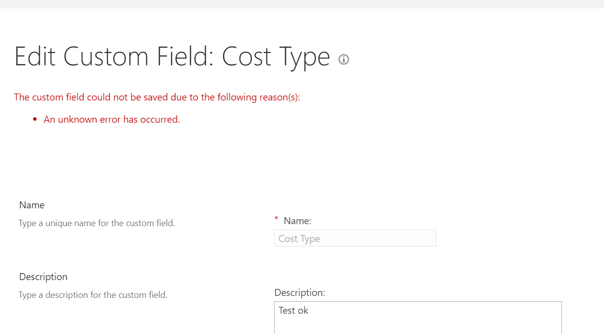 i am unable to edit the custom field in Microsoft Project Server ..can ...