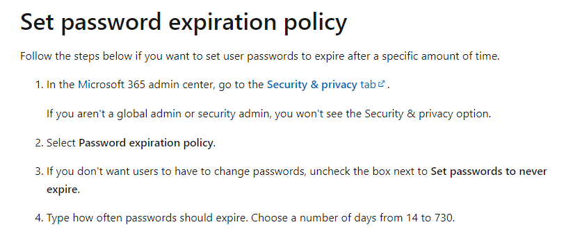 Password expiration - Microsoft Q&A