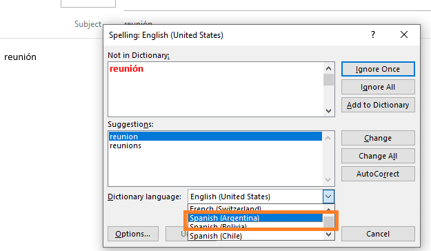 Outlook 365 Spelling check in Subject line different from body text ...