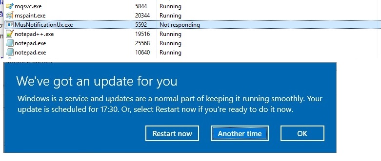 "We've got an update for you " Not responding - Microsoft Q&A