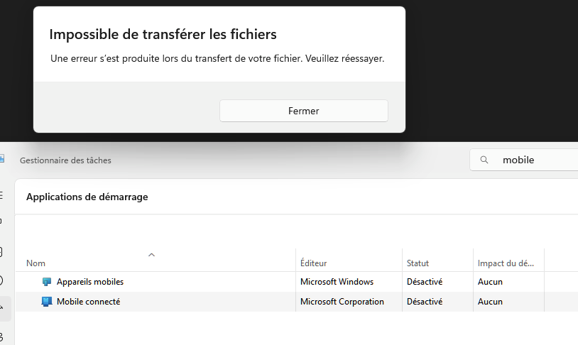 Empossible de transférer les fichiers - Microsoft Q&A