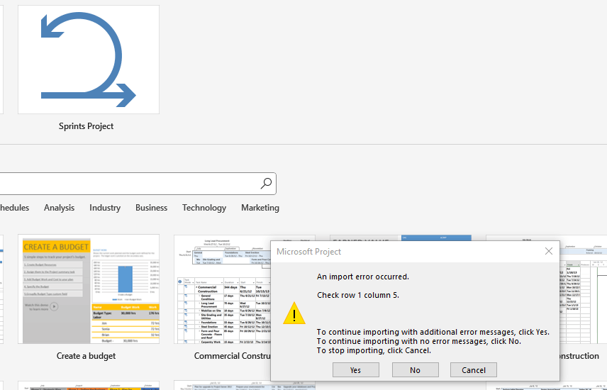 Getting error message when open project file - Microsoft Q&A