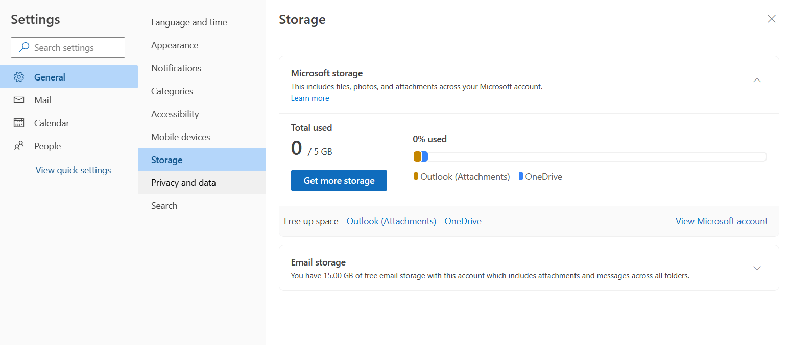 Can't send an email as your storage is full - Microsoft Q&A