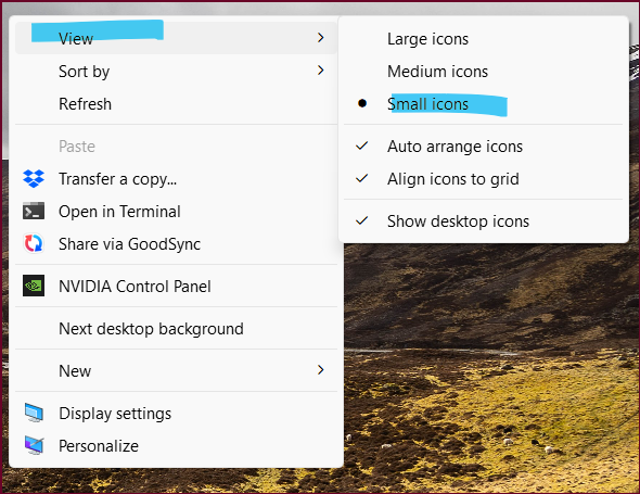 How to resize the icons on the home page in windows 11 - Microsoft Q&A