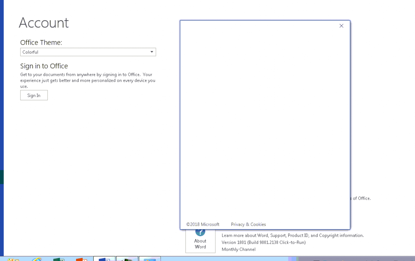 Cannot sign into MS Office 2016 apps, sing in page blank - Microsoft Q&A