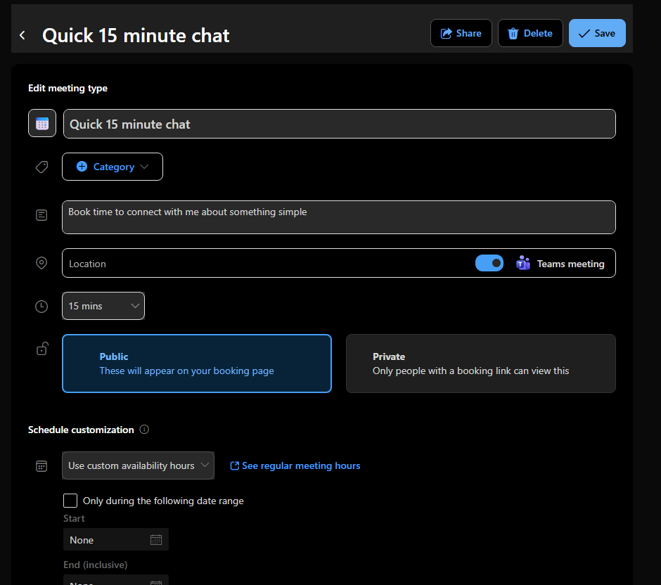 Meeting settings 1