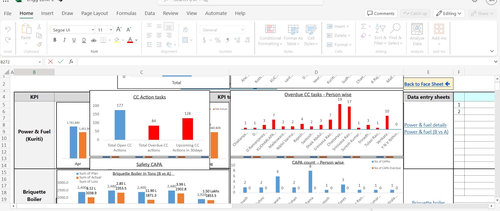 Graphs in My excel online is getting freezed while navigating between ...