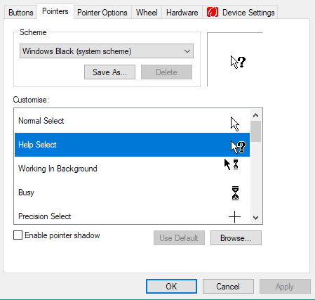 Missing mouse cursor style files - Microsoft Q&A