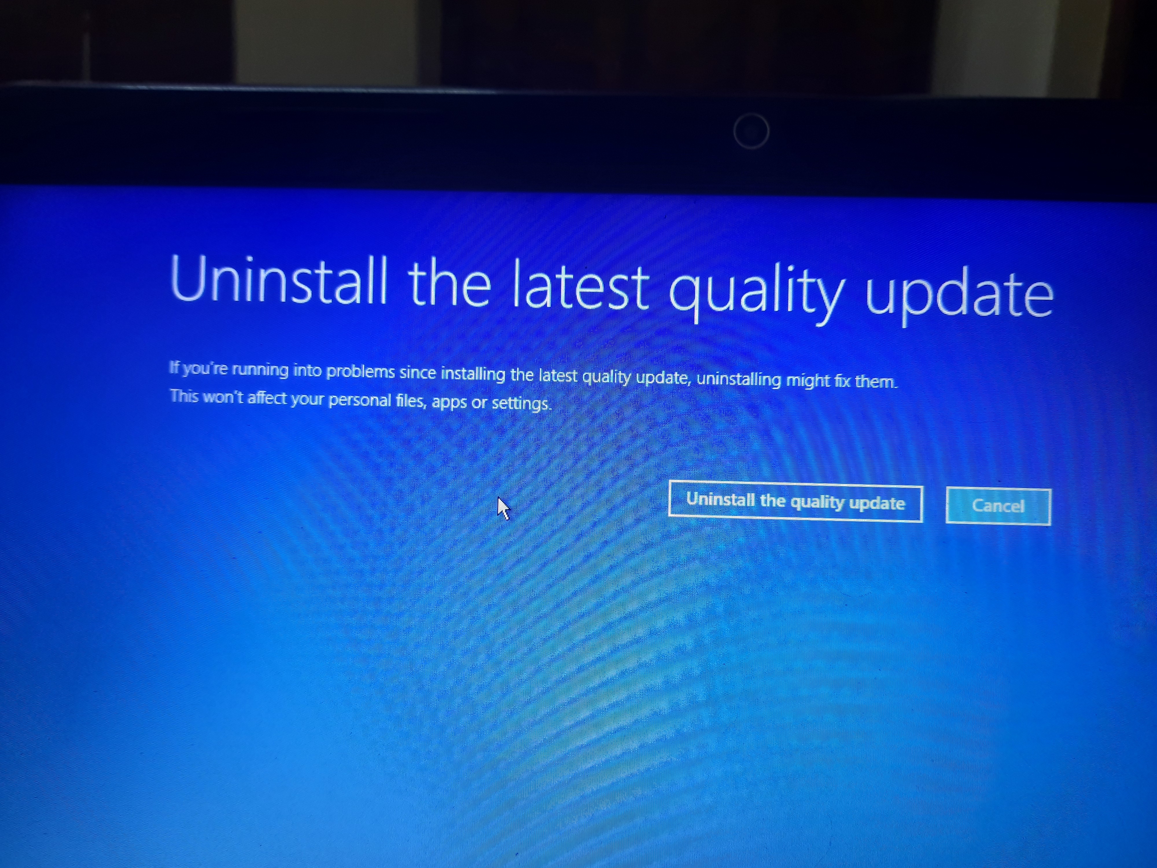 Facing issues after the new update for windows 10 with endless loop of ...