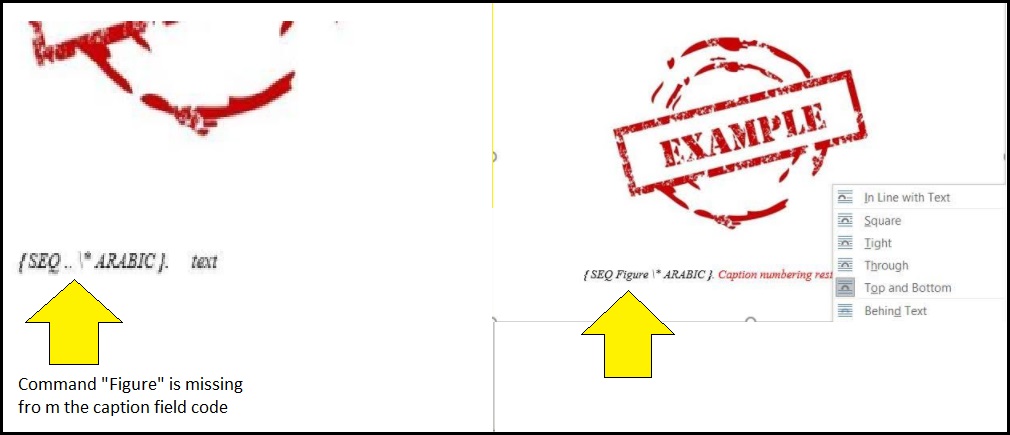MS Word figure caption numbering restarted from 1 and won't follow ...
