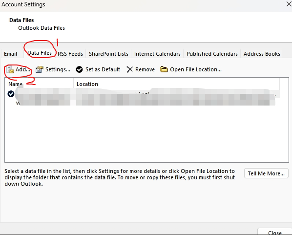 How can I change the source folder for pst files in Outlook ...