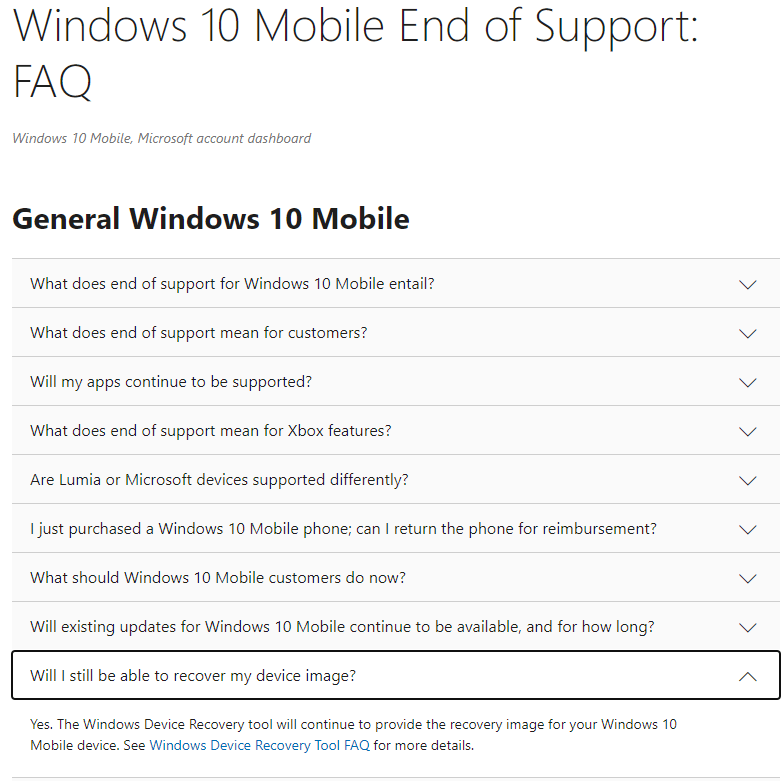 windows device recovery tool - Microsoft Q&A