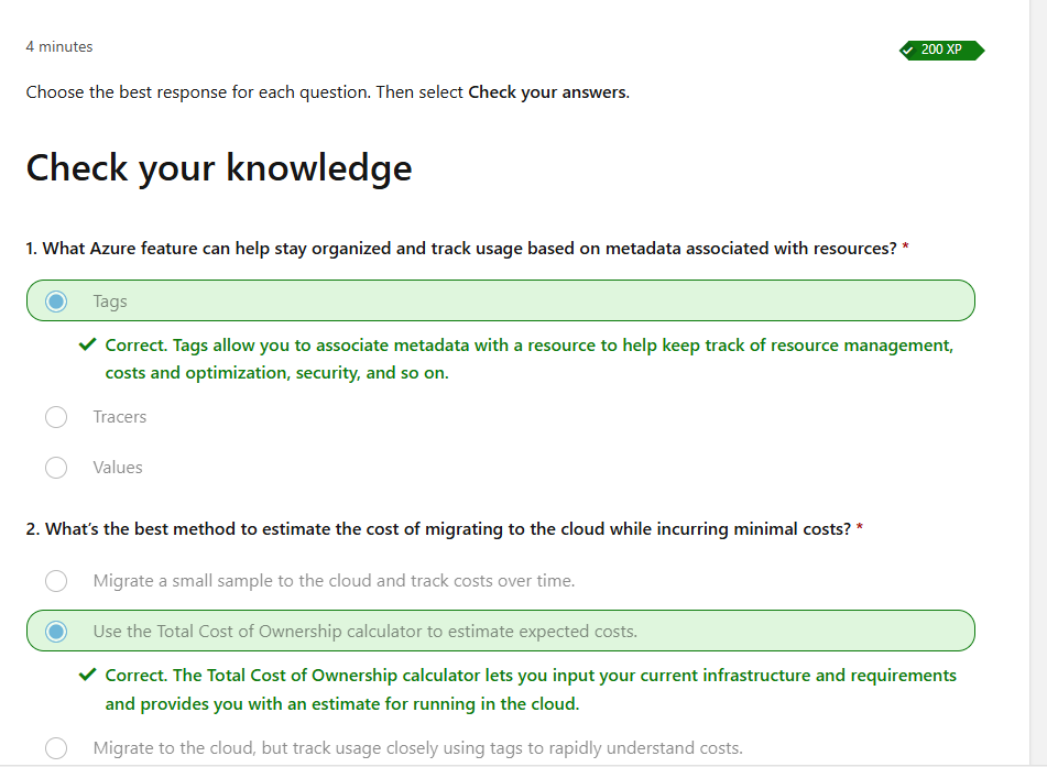 I can’t find “check your answer” in knowledge check - Microsoft Q&A