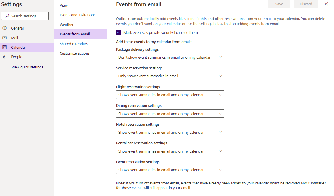 Outlook found new events, but not adding automatically to calendar ...