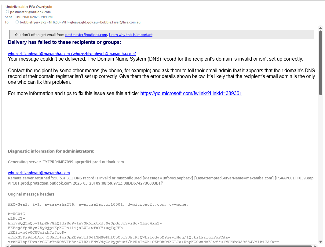 How to remove an email that seems to have attached itself to my own ...