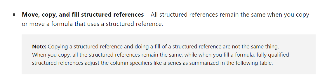 Excel - Moving structured references between tables - Microsoft Q&A