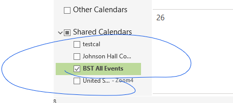 How is my ALL BST events calendar updated - Microsoft Q&A