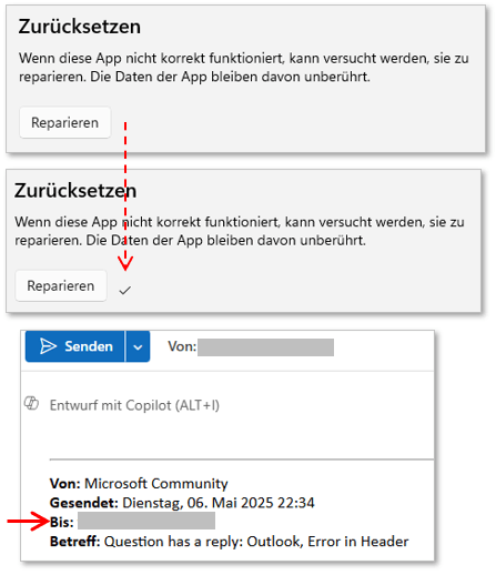 Outlook, Error in Header - Microsoft Q&A