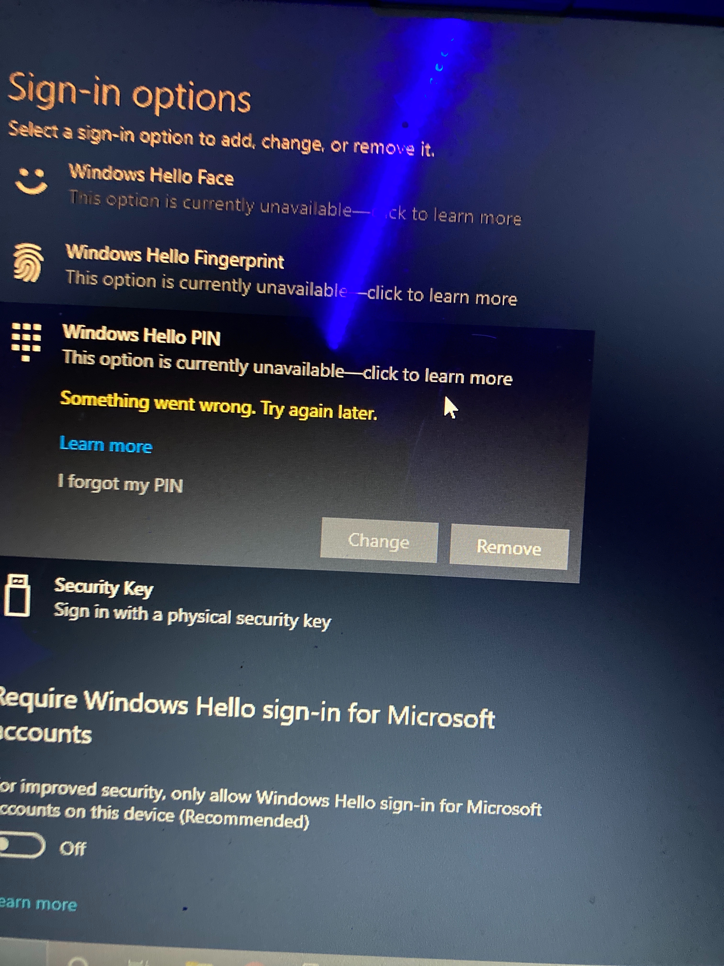 cant change PIN - Microsoft Q&A