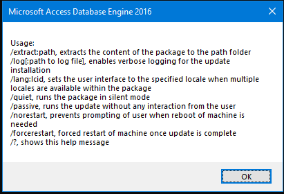 Microsoft Access Database Engine 2016