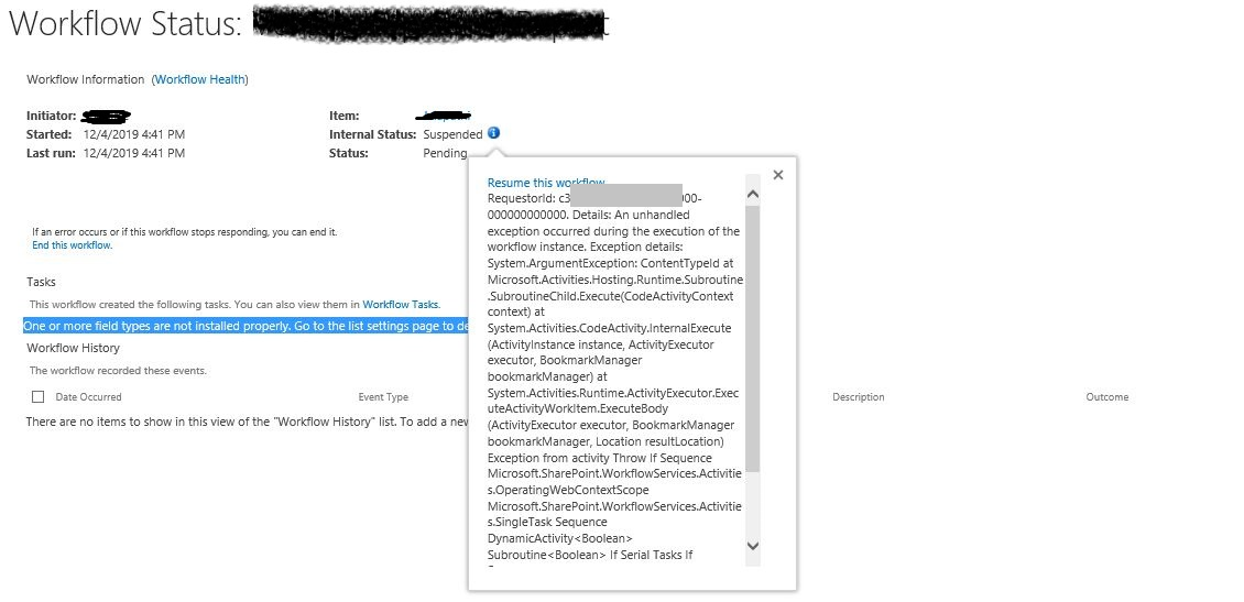 Sharepoint Online - Error in Sharepoint 2013 workflow - Task Process ...