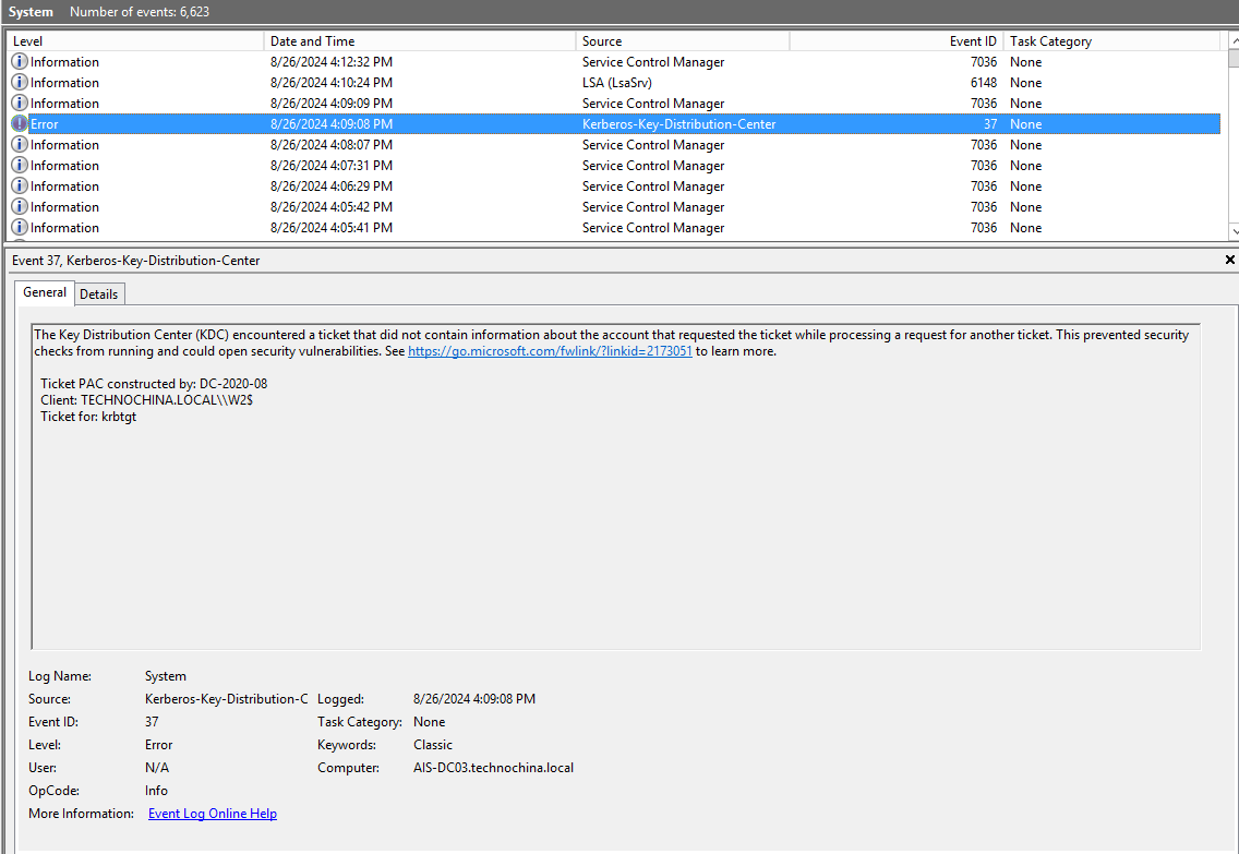 The DC windows server 2012R2 always shows the ID 37 error - Microsoft Q&A