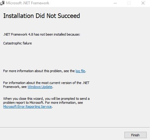 .net 4.8 framework not installing on windows 10 1709- - Microsoft Q&A