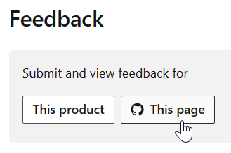 Feedback section