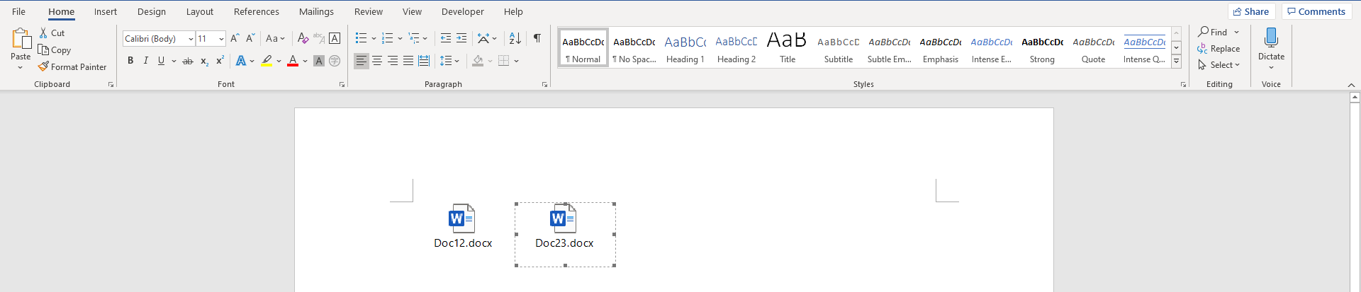 Inserting object in Microsoft Word 365 - Microsoft Q&A