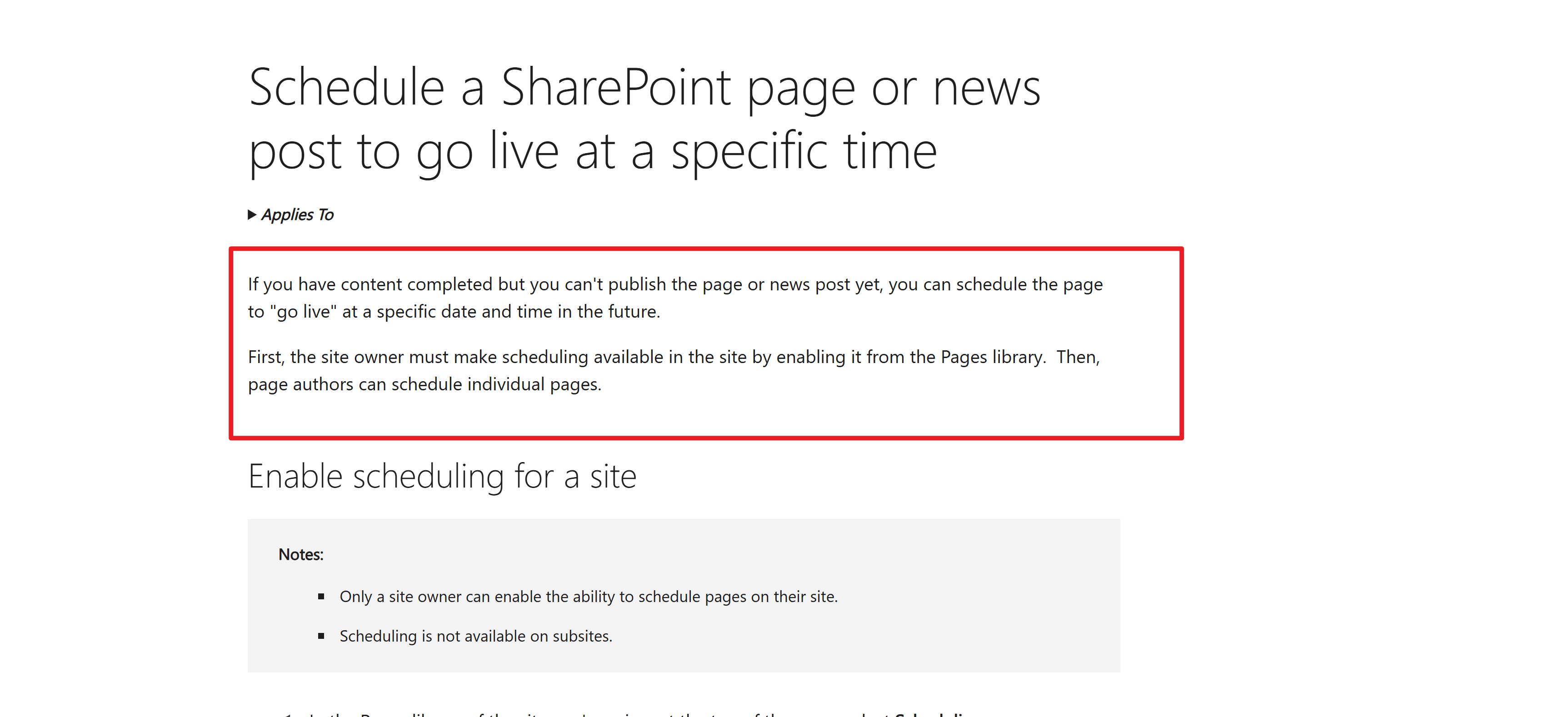 Scheduling Publishing for a New Site - Microsoft Q&A