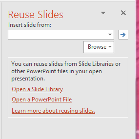 PowerPoint "re-use slides" library location - Microsoft Q&A